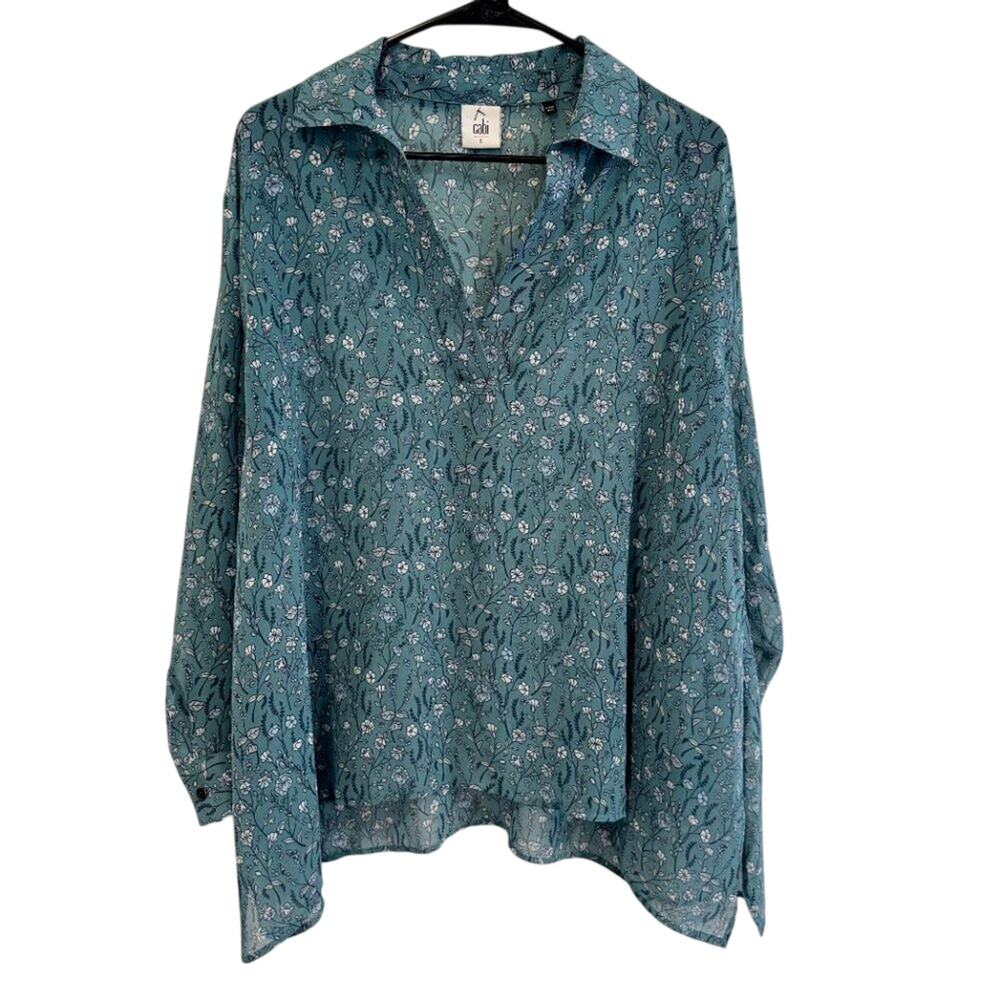 Cabi Chase Field of Flowers Blouse Large #3761